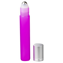 Wholesale 10ml Red Plastic Bottle with Steel Roll with Silver Metal Aluminum Cap
